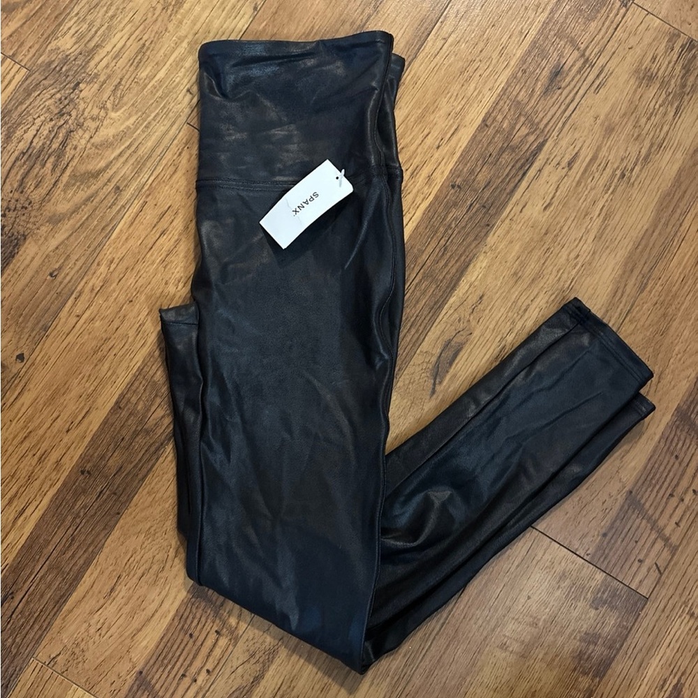 SPANX Black Faux Leather Leggings